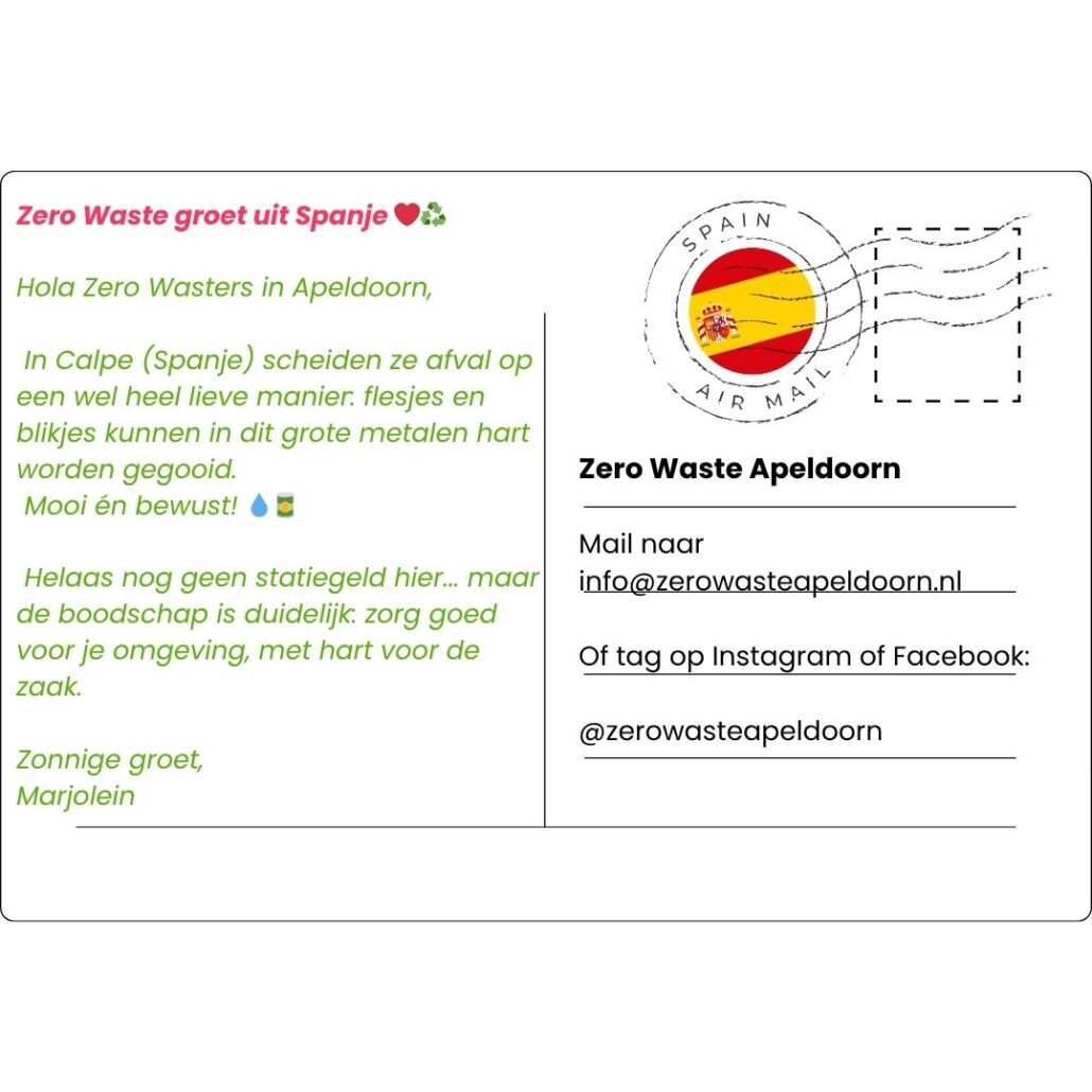 Zero Waste groet uit Calpe, Spanje!