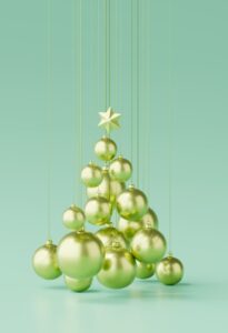 hangende kerstballen boom