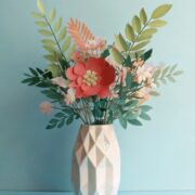 papieren bloemen portret