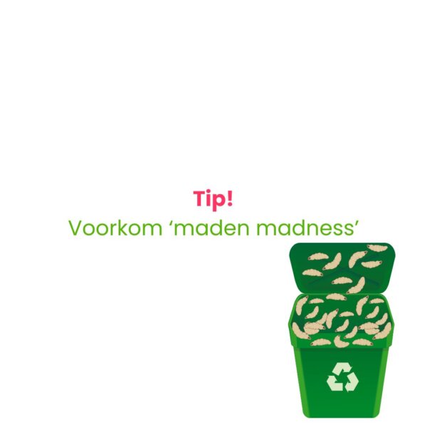 tip maden voorkomen in de kliko of prullenbak