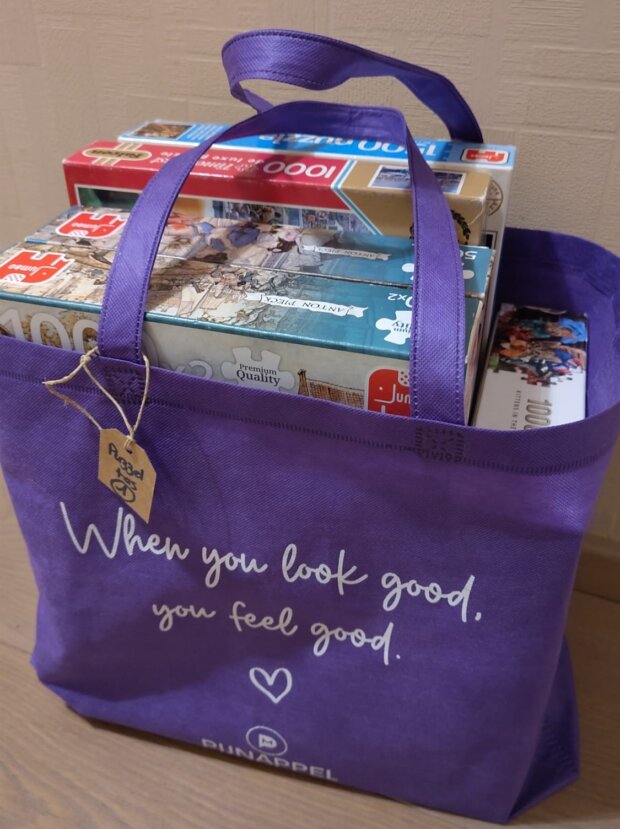 Ketting puzzelruil tas